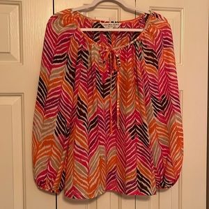 Trina Turk Women’s  Multicolor Chevron Silk Blouse Size S
